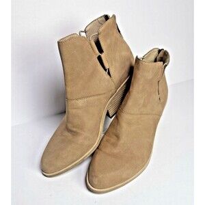 Eileen Fisher Tumbled Nubuck Tan Leather designer ankle bootie sz 7 MSRP $260